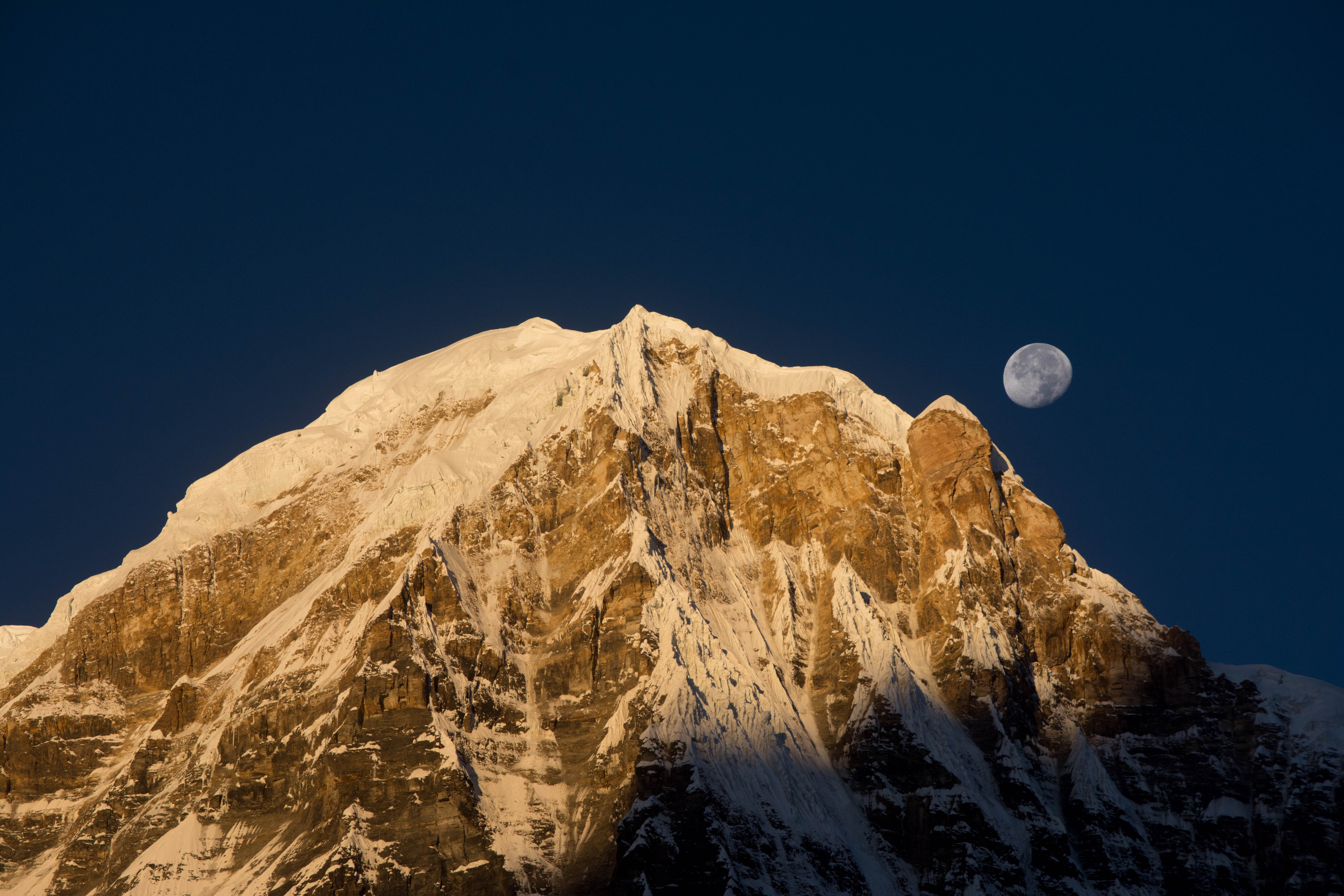 Moonrise over a mountain