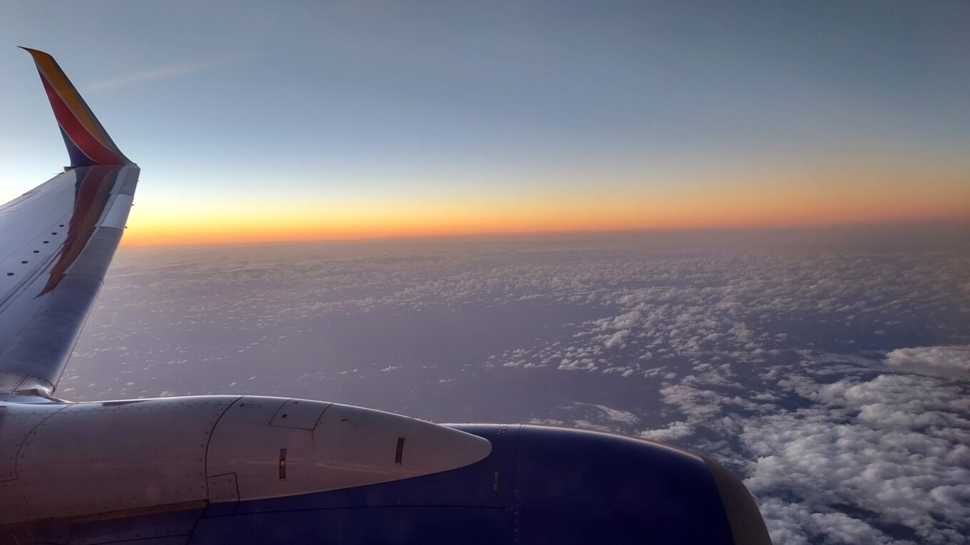 View from the window when flying Southwest